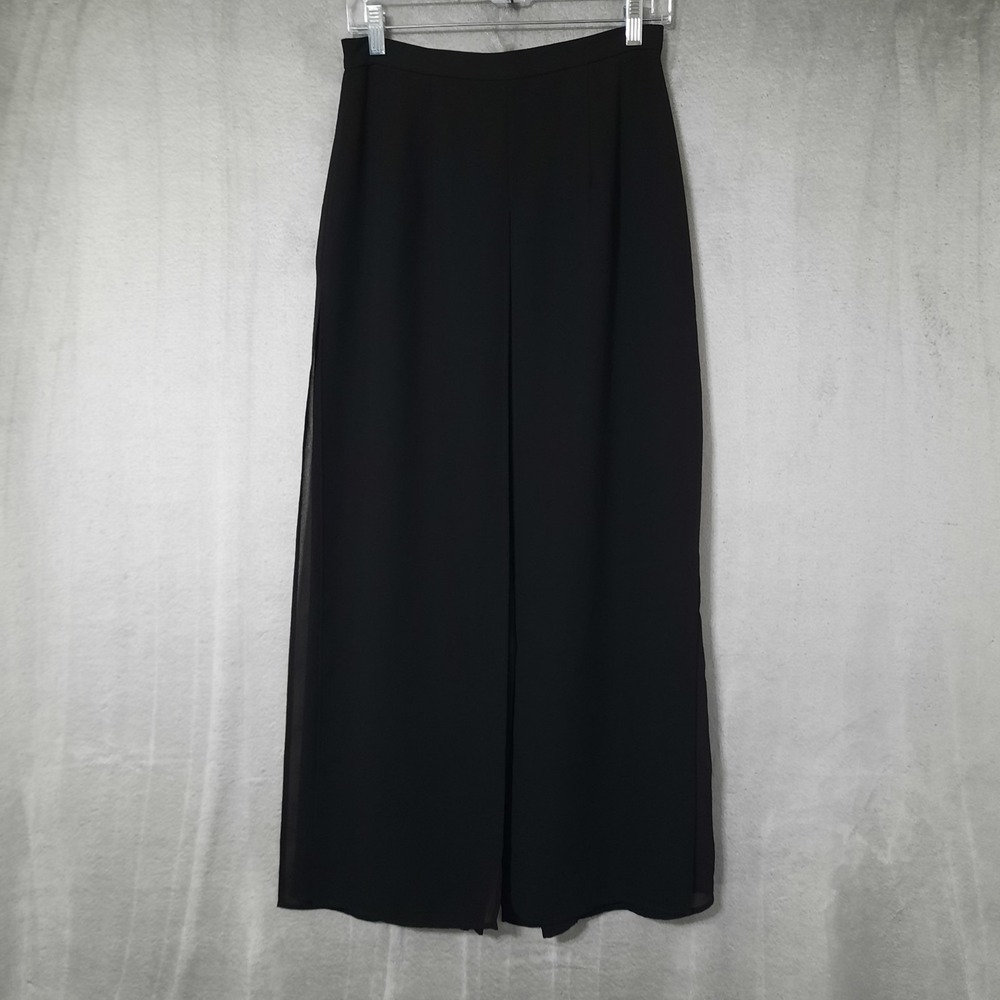 Vintage Sheer Black Pants‎ Wide Leg Layered Womens 8 Petite Witchy Whimsigoth